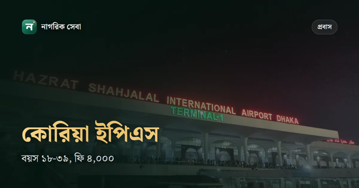 কোরিয়া যাওয়ার নিয়ম: ইপিএস নিবন্ধন, বয়স ১৮ থেকে ৩৯, ৪,০০০ টাকা ফি, ভাষা পরীক্ষা আর রোস্টারের বাস্তবতা